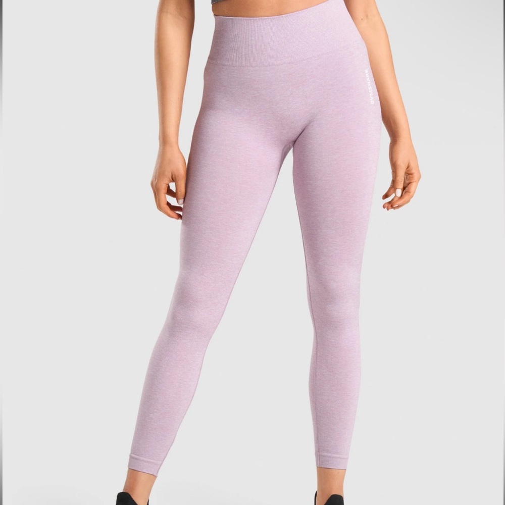 Gymshark Adapt Marl Seamless Leggings Light Purple High Waisted Size M